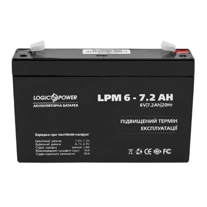  Зображення Акумуляторна батарея AGM LPM 6 V 7,2Ah 