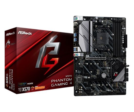  Зображення MB AsRock X570 PHANTOM GAMING 4 (X570/sAM4/4xDDR4 4066+(OC)/2xPCIе x16/2xPCIе x1/1x M.2 Socket/8xSATA3/RAID 0,1,10/GLan/HDMI, DP, 8xUSB3.2/Audio 7.1Ch/ATX)) 