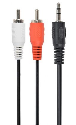  Зображення Аудіо-кабель 3,5mm/2xRCA (M) (пальчик-два тюльпана) Gembird (CCA-458), 1.5m Black 