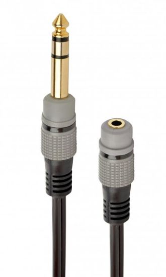  Зображення Перехідник 6.35мм M / F 3.5 мм Cablexpert (A-63M35F-0.2M) 