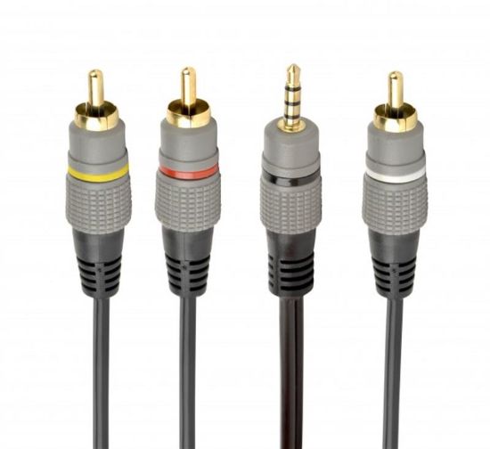  Зображення Аудіо-кабель Cablexpert 3.5мм-3RCA 1,5m (CCAP-4P3R-1.5M) 