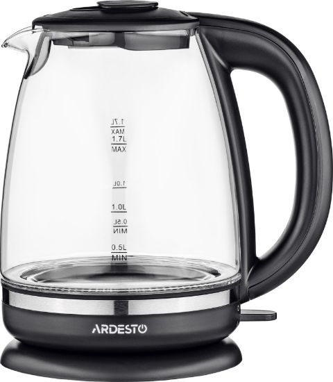  Зображення Електрочайник  Ardesto  EKL-F100, 1.7л, скло, STRIX, чорний 