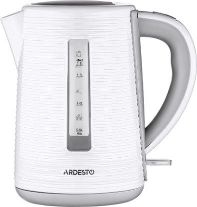  Зображення Електрочайник  Ardesto White stripes  EKL-F17WG, 1.7л, пластик, STRIX, біло-сірий 