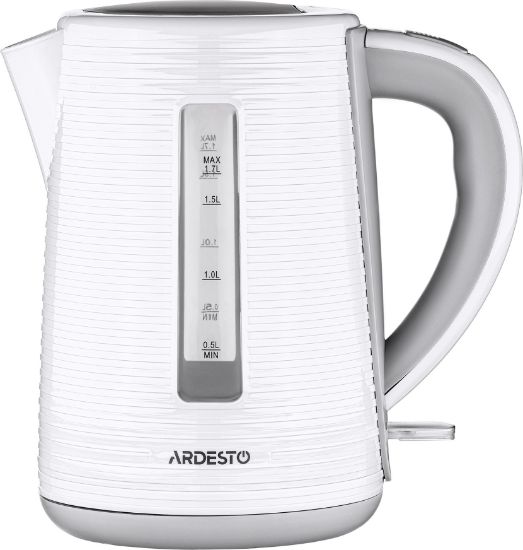  Зображення Електрочайник  Ardesto White stripes  EKL-F17WG, 1.7л, пластик, STRIX, біло-сірий 