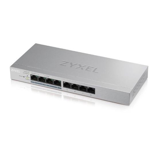  Зображення Комутатор ZYXEL GS1200-8HP v2 (4xGE, 4xPoE, PoE 60W, метал, настільний, безшумний, WebSmart)) 