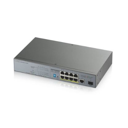  Зображення Комутатор ZYXEL GS1300-10HP (1хGE, 8xGE PoE, 1хSFP, Max PoE 130W, метал, extended range)) 