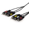  Зображення Аудіо-відео кабель 3xRCA/3xRCA (3 тюльпана - 3 тюльпана (M/M)) Atcom (10808), 0.8m Black 