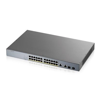 Зображення Комутатор ZYXEL GS1350-26HP (24xGE PoE, L2, 2xGE/SFP, PoE 375W, метал)) 