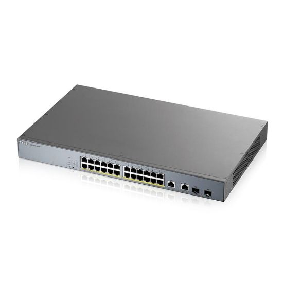  Зображення Комутатор ZYXEL GS1350-26HP (24xGE PoE, L2, 2xGE/SFP, PoE 375W, метал)) 
