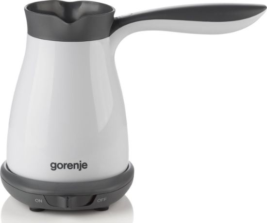  Зображення Кавоварка Gorenje електротурка, 0.33л, мелена, 2чашки, білий 