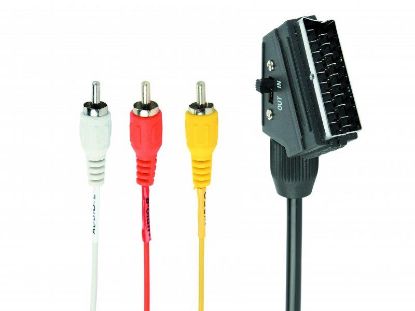  Зображення Кабель аудіо-відео Cablexpert CCV-519-001  RCA - SCART двонаправленість: перемикач для вибору направлення передачі сигналу) 