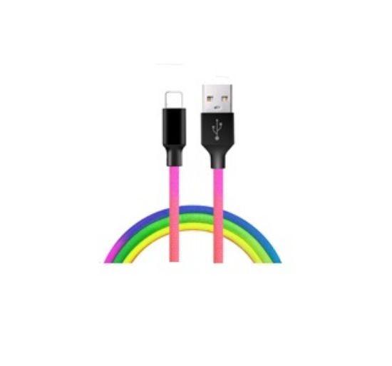  Зображення Кабель 1m USB 2.0 AM/Type-C Colorway (CW-CBUC018-MC) multicolor 