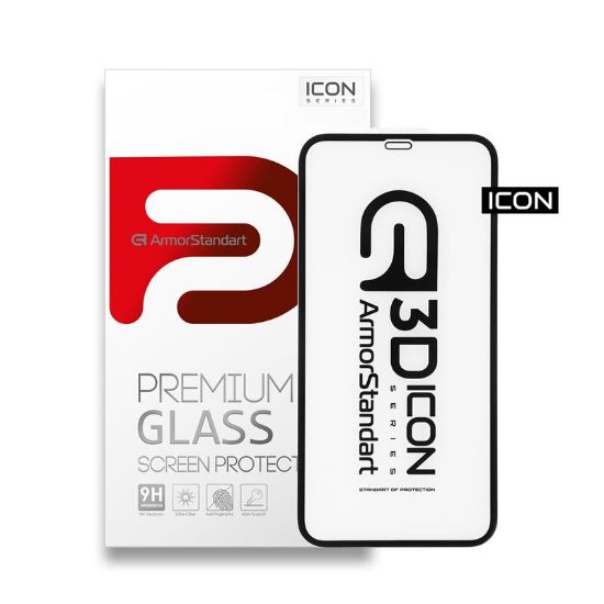  Зображення Захисне скло Armorstandart Icon для Apple iPhone 11/XR Black, 0.33mm, 3D (ARM55979-GI3D-BK) 