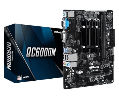  Зображення MB AsRock QC6000M AMD AMD E2-6110 SoC DDR3, 32Gb, VGA, 2xUSB3.2Gen1, RJ45, 4xUSB2.0, PS/2, COM, HDMI, 2xSata6.0Gb/s, Micro-ATX) 