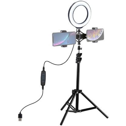  Зображення Набір блогера Puluz Ring USB LED lamp 6.2"+ tripod 1.1m (PKT3036) 