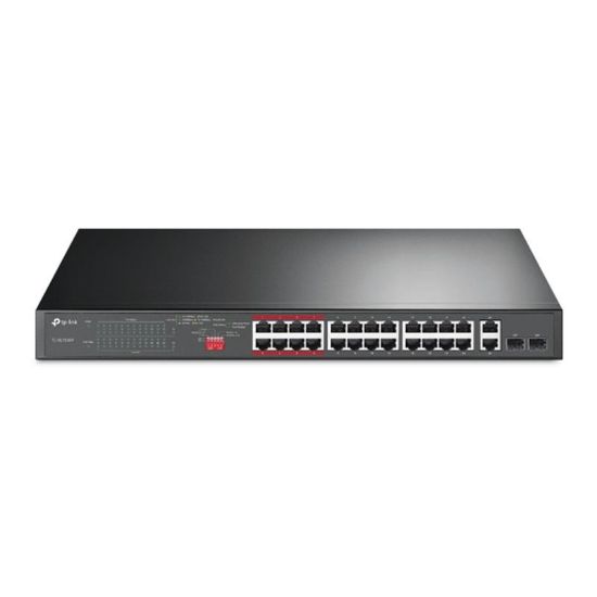  Зображення Комутатор TP-LINK TL-SL1226P 24xFE/24xPoE+ 250W 2xGE 2xcomboGE/SFP 19" 1U 