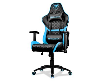  Зображення Крісло для геймерів Cougar Armor One Sky Blue дихаюча екошкіра, стальний каркас,чорний-голубий колір ) 