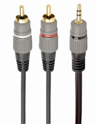  Зображення Аудіо-кабель 3,5mm/2xRCA (F) (пальчик-два тюльпана) Cablexpert (CCA-352-2.5M), 2.5m Black 