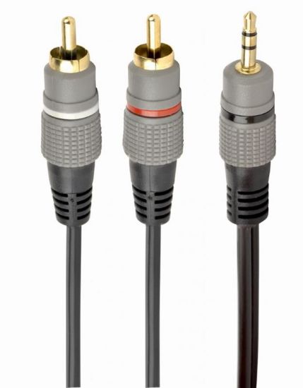  Зображення Аудіо-кабель 3,5mm/2xRCA (F) (пальчик-два тюльпана) Cablexpert (CCA-352-2.5M), 2.5m Black 