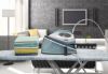  Зображення Праска-парогенератор Gorenje, 2200Вт, 2000мл, паровий удар, паровий удар -100гр, мех.упр., керам. підошва, голубий 