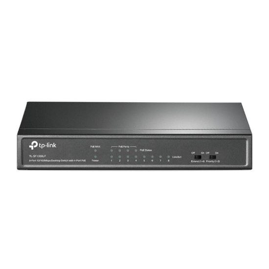  Зображення Комутатор TP-LINK TL-SF1008LP 8x1FE/4xPoE 41W некерований 250м 