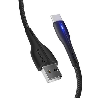  Зображення Кабель 1m USB 2.0 AM/Type-C Colorway (CW-CBUC034-BK) (PVC + led) 2.4А Black 