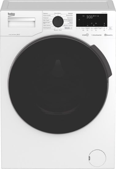  Зображення Пральна машина Beko фронтальна, 8кг, 1400, A+++, 55см, дисплей, пар, інвертор, білий 