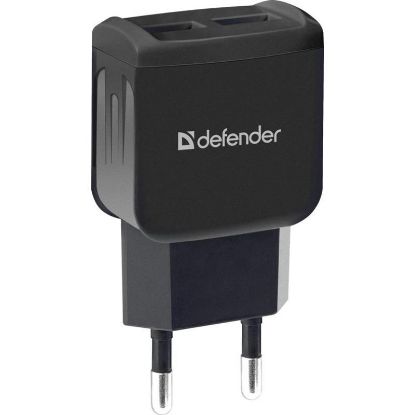  Зображення Мережевий зарядний пристрій Defender UPA-22 (2xUSB 2.1A) Black (83579) 