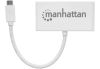  Зображення USB Hub Manhattan Type-C 4-port USB 3.0 + 3.1 PD пасивний, білий 