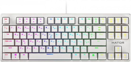  Зображення Клавіатура Hator Rockfall Evo TKL Optical Ukr (HTK-631) White USB 