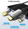  Зображення Кабель Vention HDMI - USB+USB-C, 1.5 m, Black (CGTBG) 