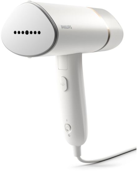  Зображення Відпарювач Philips компактний 3000 Series, 1000Вт, 120мл, постійна пара - 20гр, складана ручка, керам. підошва, білий 