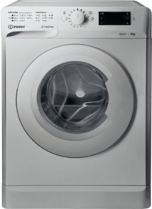  Зображення Пральна машина Indesit фронтальна, 7кг, 1200, A+++, 54см, дисплей, cріблястий 
