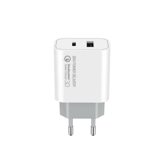  Зображення Зарядное устройство Colorway 1USB QC3.0 + Type-C PD (20W) V2 White (CW-CHS025QPD-WT) 