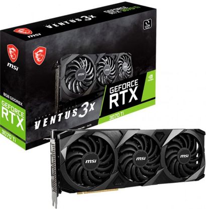  Зображення Відеокарта GF RTX 3070 Ti 8GB GDDR6X Ventus 3X OC MSI (GeForce RTX 3070 Ti VENTUS 3X 8G OC) 