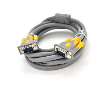  Зображення Кабель Merlion (YT-VGA(M)/(M)3+6GR-5m/09054) VGA-VGA, 5м, Gray-Yellow, пакет 