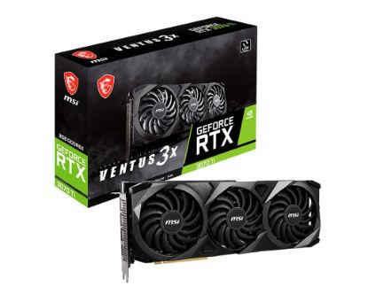  Зображення Відеокарта GF RTX 3070 Ti 8GB GDDR6X Ventus 3X MSI (GeForce RTX 3070 Ti VENTUS 3X 8G) 