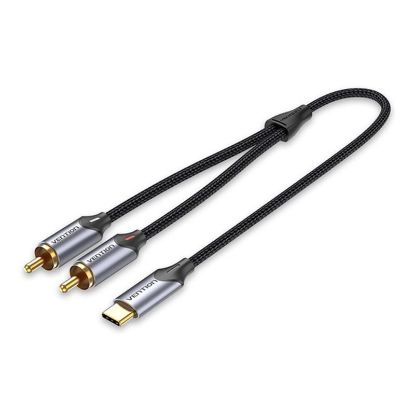  Зображення Кабель Vention USB Type-C - 2хRCA (M/M), 2 м, Black (BGUHH) 