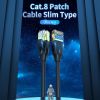  Зображення Патч-корд Vention CAT 8 SFTP Ethernet Slim Type, 2 m, Black (IKIBH) 