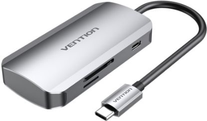  Зображення Хаб USB 3.1 Type-C -> 3хUSB 3.0/SD/TF/PD 100W 6-in-1 Vention 