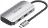  Зображення Хаб USB 3.1 Type-C -> 4хUSB 3.0/PD 100W 5-in-1 Vention 