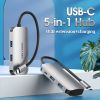  Зображення Хаб USB 3.1 Type-C -> 4хUSB 3.0/PD 100W 5-in-1 Vention 