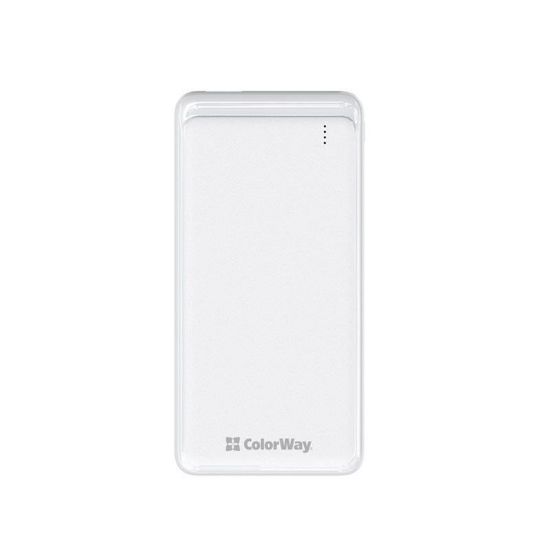  Зображення Внешний аккумулятор (Power Bank) Colorway 10000mAh Slim (USB QC3.0 + USB-C Power Delivery 18W) White 