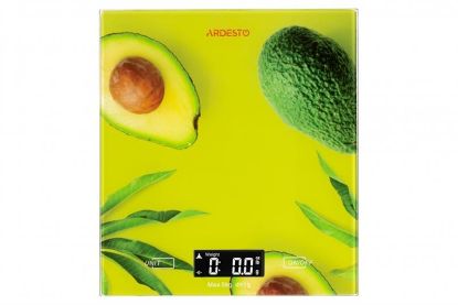  Зображення Ваги Ardesto кухонні AVOCADO, 5кг, 2хААА в комплекті, скло, різнокольоровий 