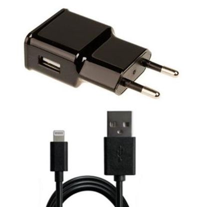  Зображення Мережевий зарядний пристрій Grand-X (1xUSB 1A) Black (CH765LTB) + кабель Lightning 