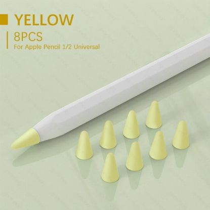  Зображення Чохол TPU Goojodoq для наконечника стілус Apple Pencil (1-2 покоління) (8шт) Yellow (1005001835985075Y) 