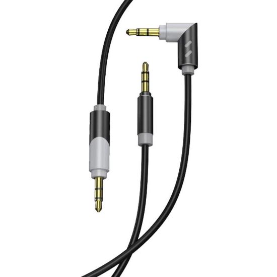  Зображення Аудіо-кабель SkyDolphin SR09 Rotate Aluminium Connector 3.5 мм - 3.5 мм (M/M), 1.5 м, Black/Grey (AUX-000063) 