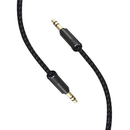  Зображення Аудіо-кабель SkyDolphin SR10 Neylon Wire 3.5 мм - 3.5 мм (M/M), 1 м, Black (AUX-000065) 