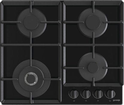  Зображення Варильна поверхня Gorenje газова на склі, 60см, чавун, чорний 