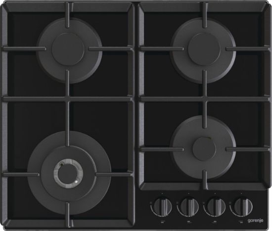  Зображення Варильна поверхня Gorenje газова на склі, 60см, чавун, чорний 